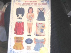 QUEEN HOLDEN'S 8'' GLORIA 1940S, 6 COSTUMES PAPER DOLL NIP